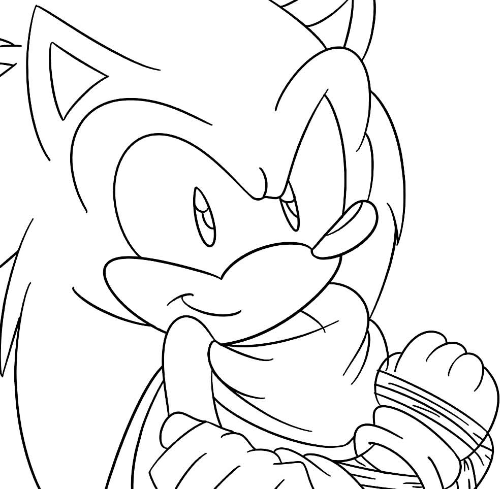 Desenho do Sonic para pintar