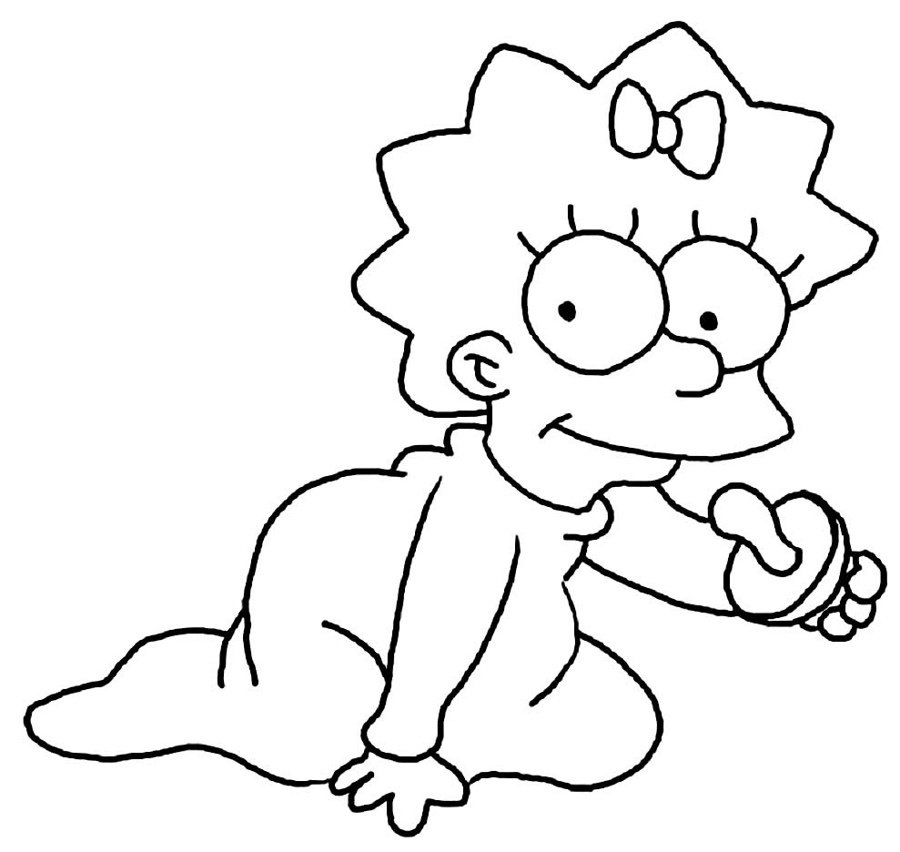 Desenho de Maggie Simpson para colorir