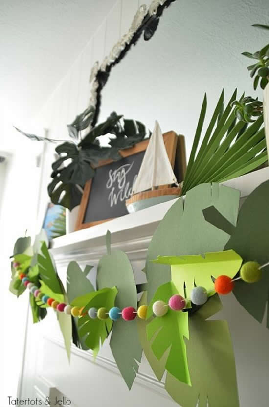 Decoração com folhas de papel