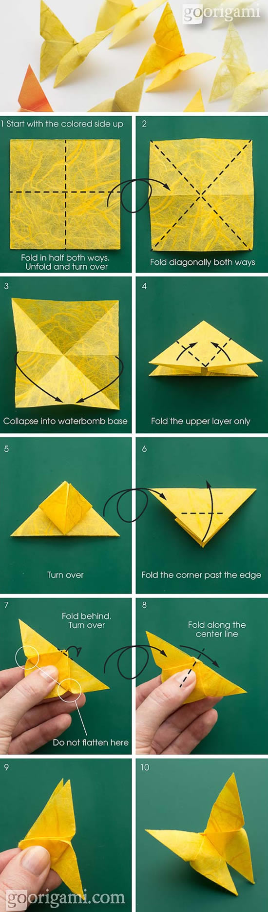 Borboleta de papel com origami