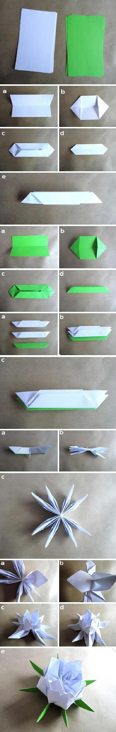 Flor com origami e dobradura