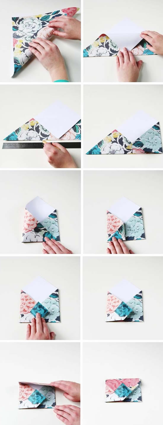 Envelope de papel com origami