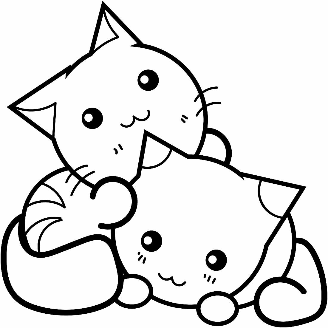 Desenho de gatinhos para colorir