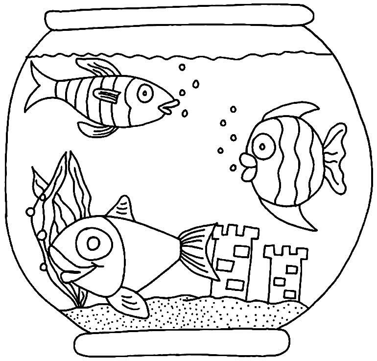Desenho de peixinhos para colorir