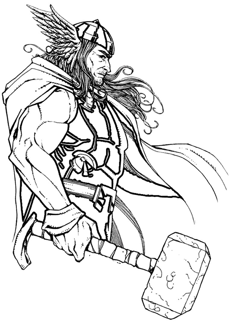 Desenho de Thor para pintar