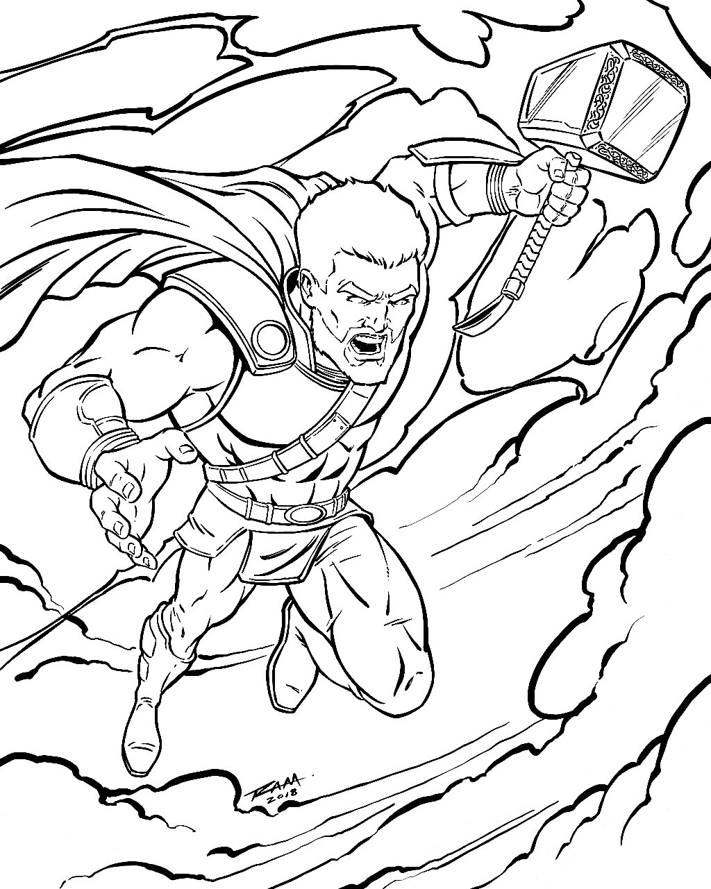 Imagem de Thor para colorir