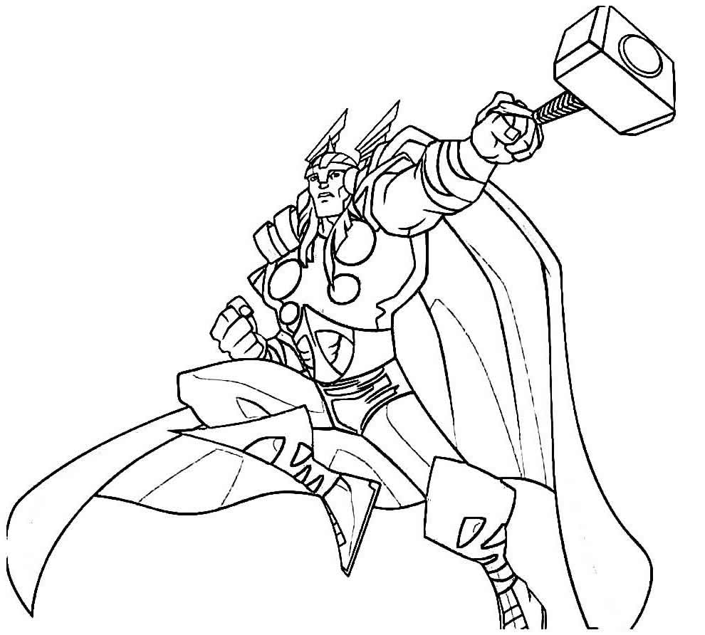 Imagem de Thor para colorir e pintar