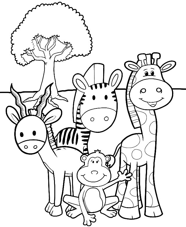 Desenho de animais para colorir