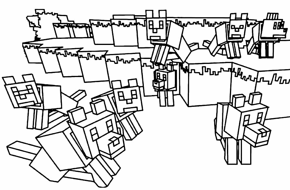 Desenhos para colorir de minecraft para colorir - dar um passeio