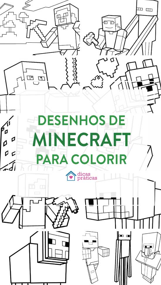 141 desenhos do Minecraft para colorir