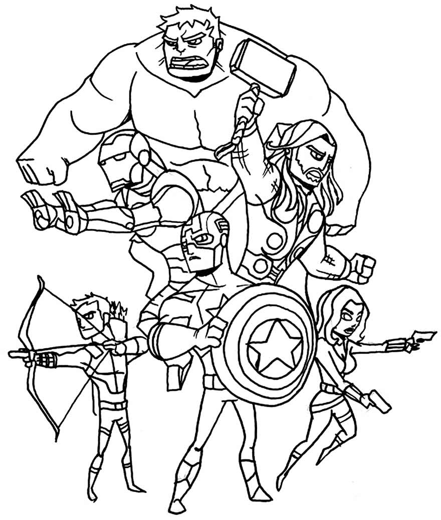 Desenho dos Vingadores para colorir