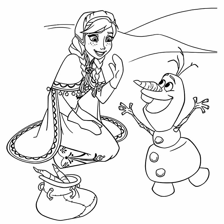 Desenho da Anna e do Olaf