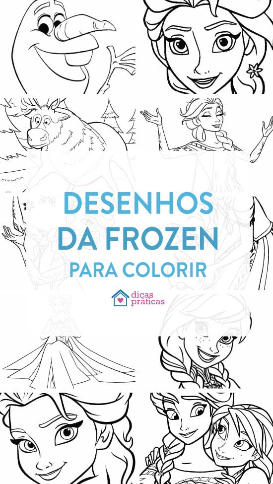 ▷ Desenhos de Frozen para colorir