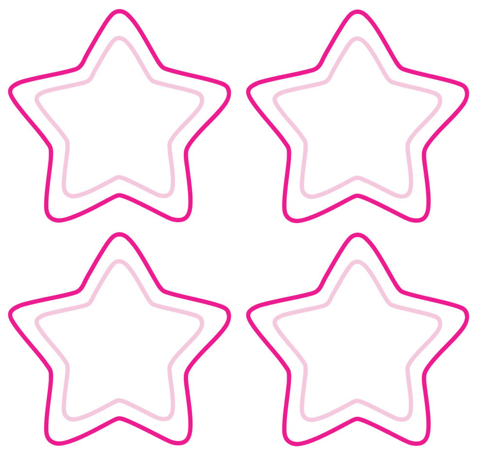 Moldes de estrelas rosas para imprimir