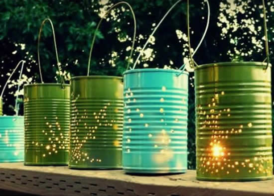 Luminárias com latas