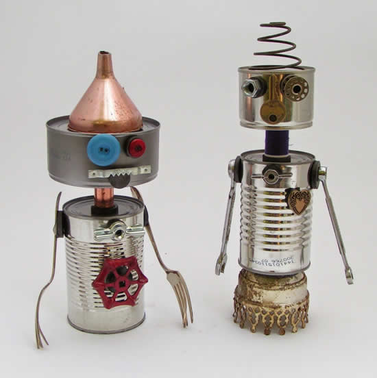 Robôs com latas