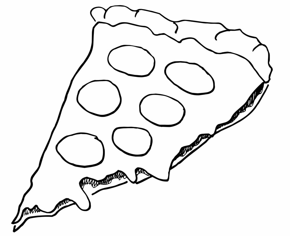 Desenho de pizza para colorir