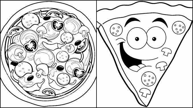 Desenhos para colorir de Pizza