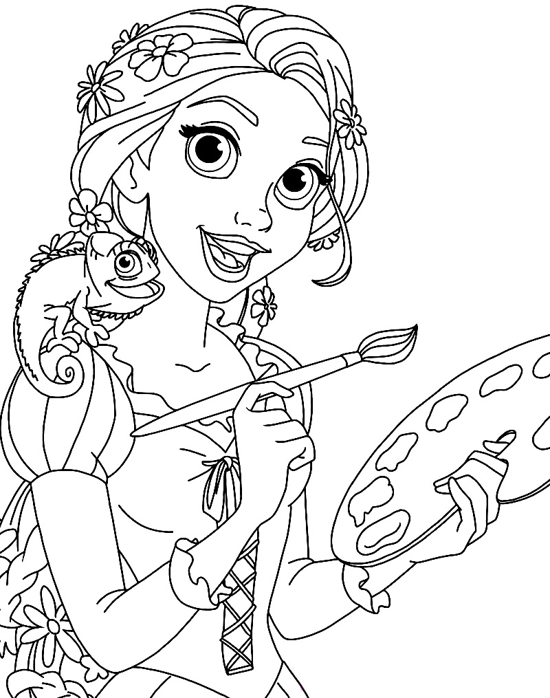 Desenhos para colorir gratuitos de entrelaçados para imprimir e colorir -  Tangled / Rapunzel - Just Color Crianças : Páginas para colorir para  crianças