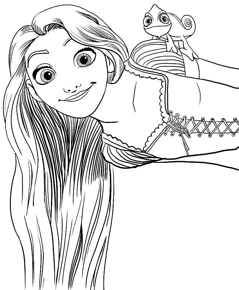 Desenho de Rapunzel para colorir