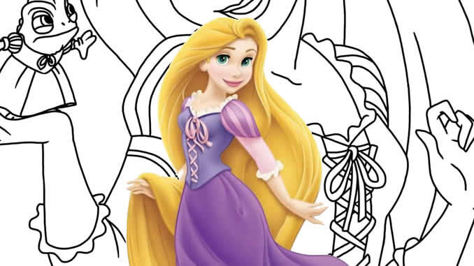 Desenhos de Rapunzel para colorir