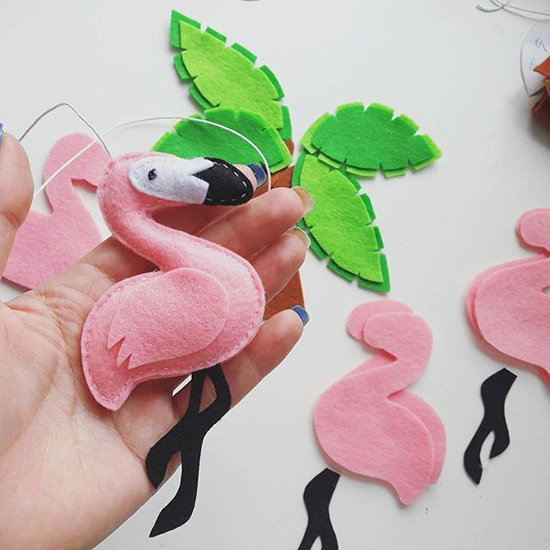 Flamingo de feltro