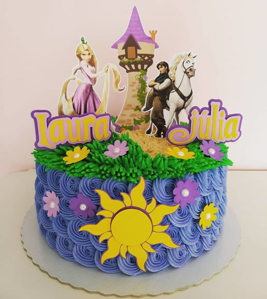 Bolos da Rapunzel decorados