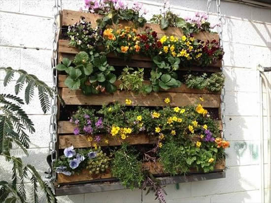 Faça um jardim vertical com pallets