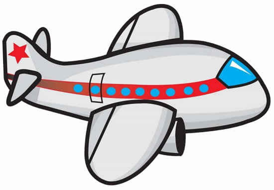 Desenho colorido de avião