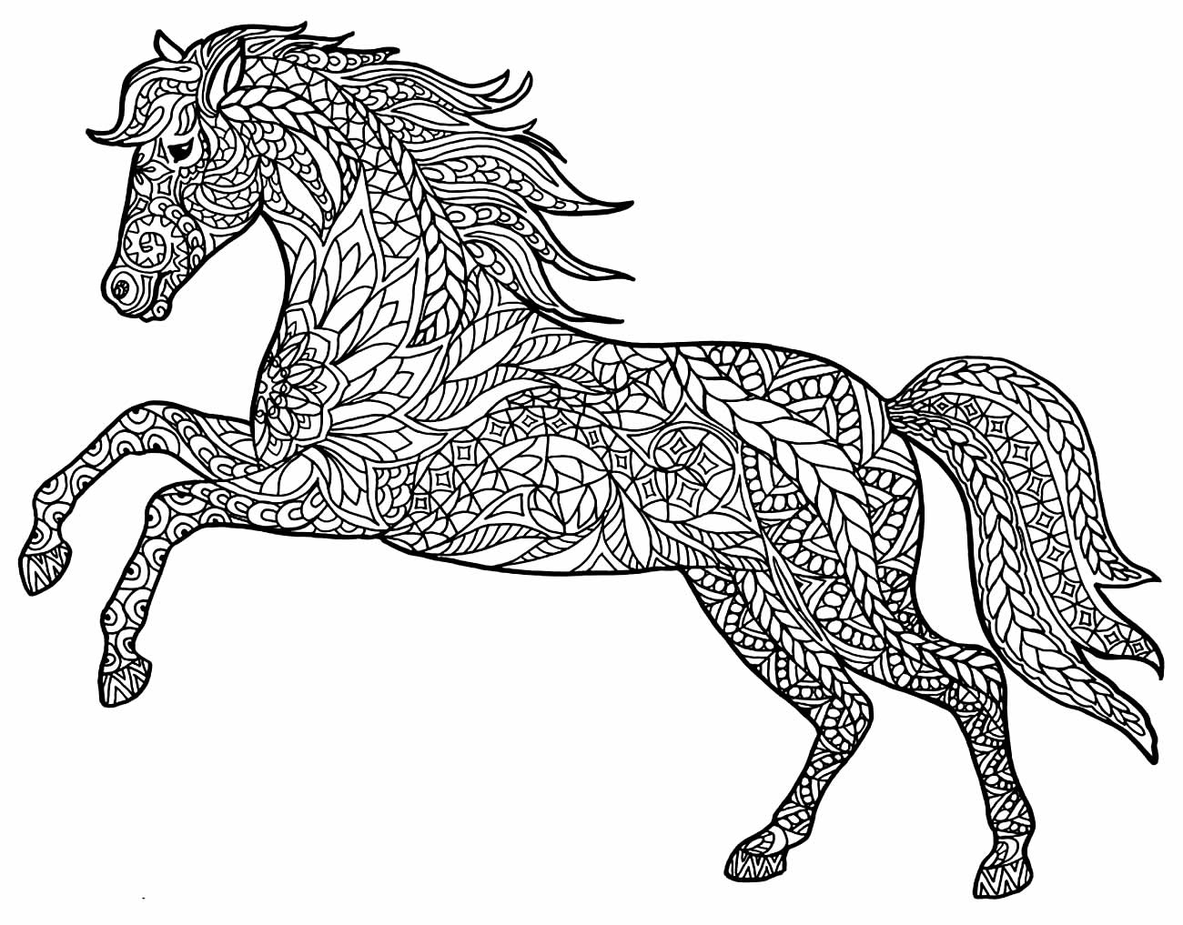 Imagem para colorir de cavalo