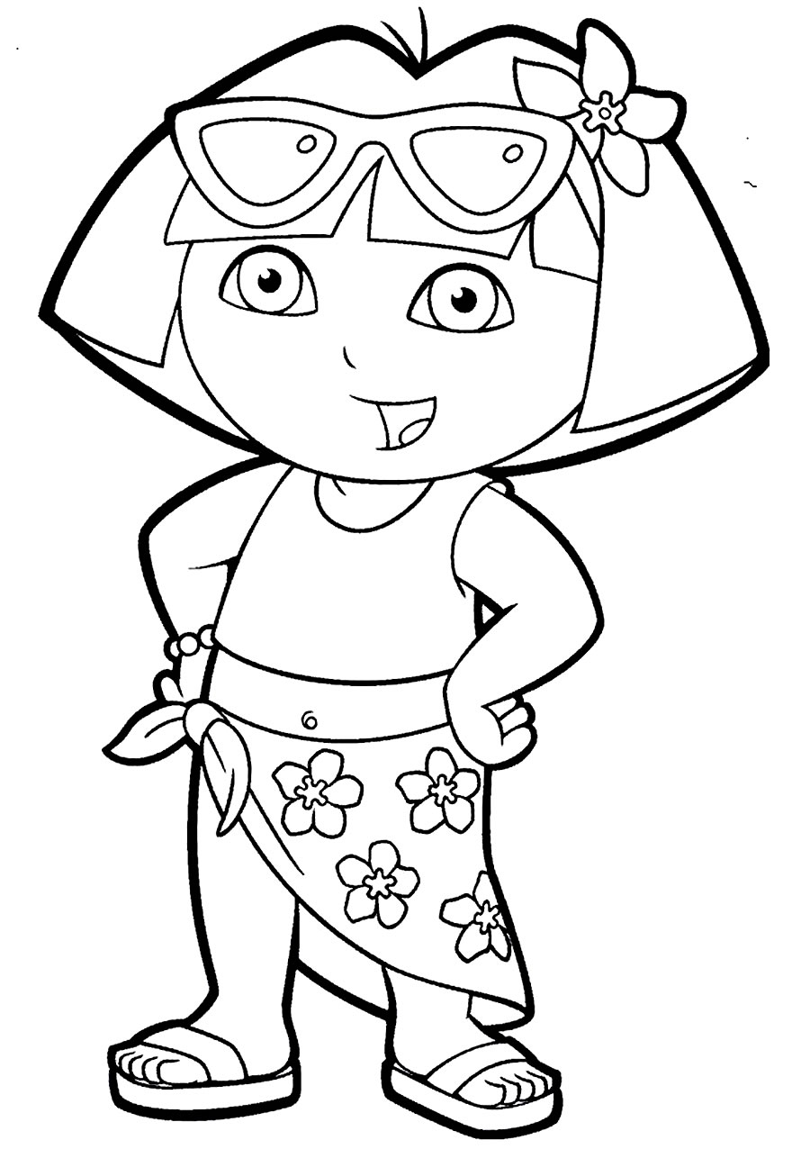 Desenho da Dora Aventureira para colorir