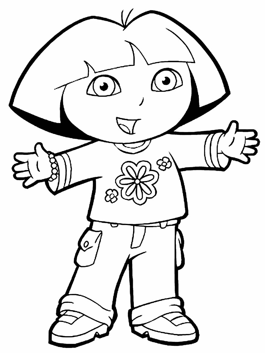 Desenho da Dora Aventureira para pintar e colorir