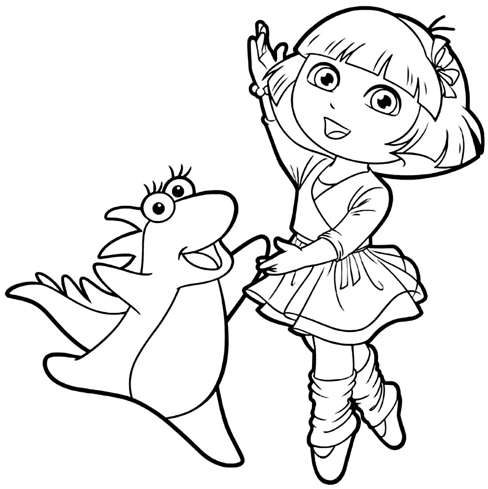 Desenho da Dora Aventureira para colorir