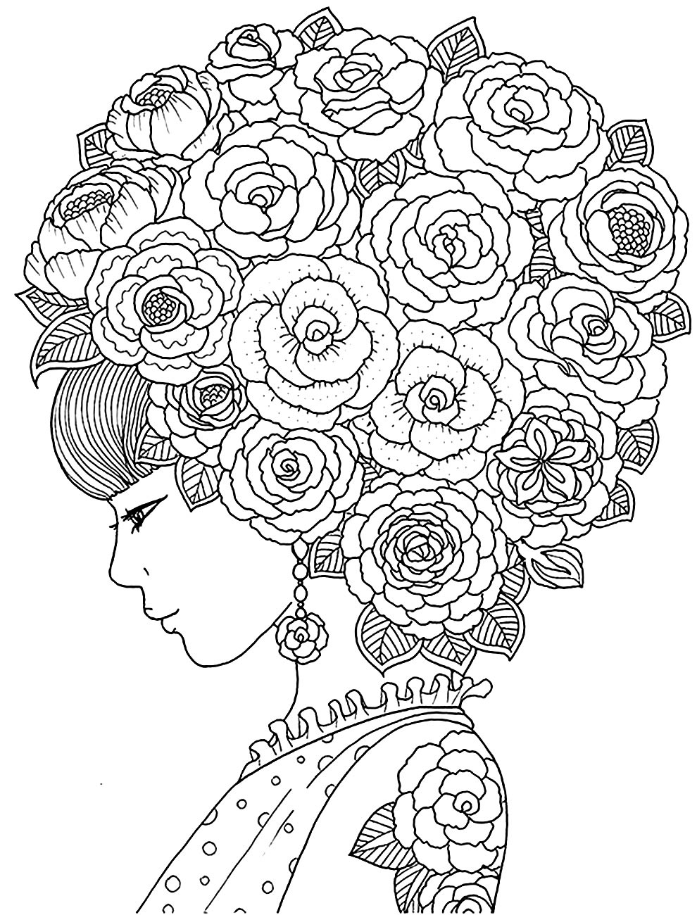 Desenho de rosas para colorir