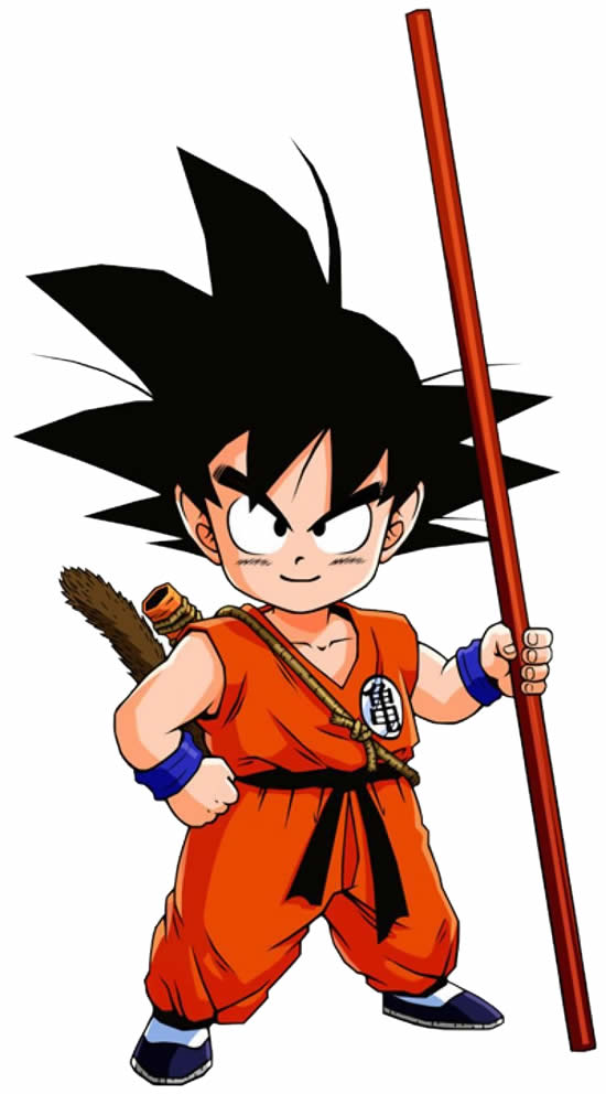Desenho colorido do Goku