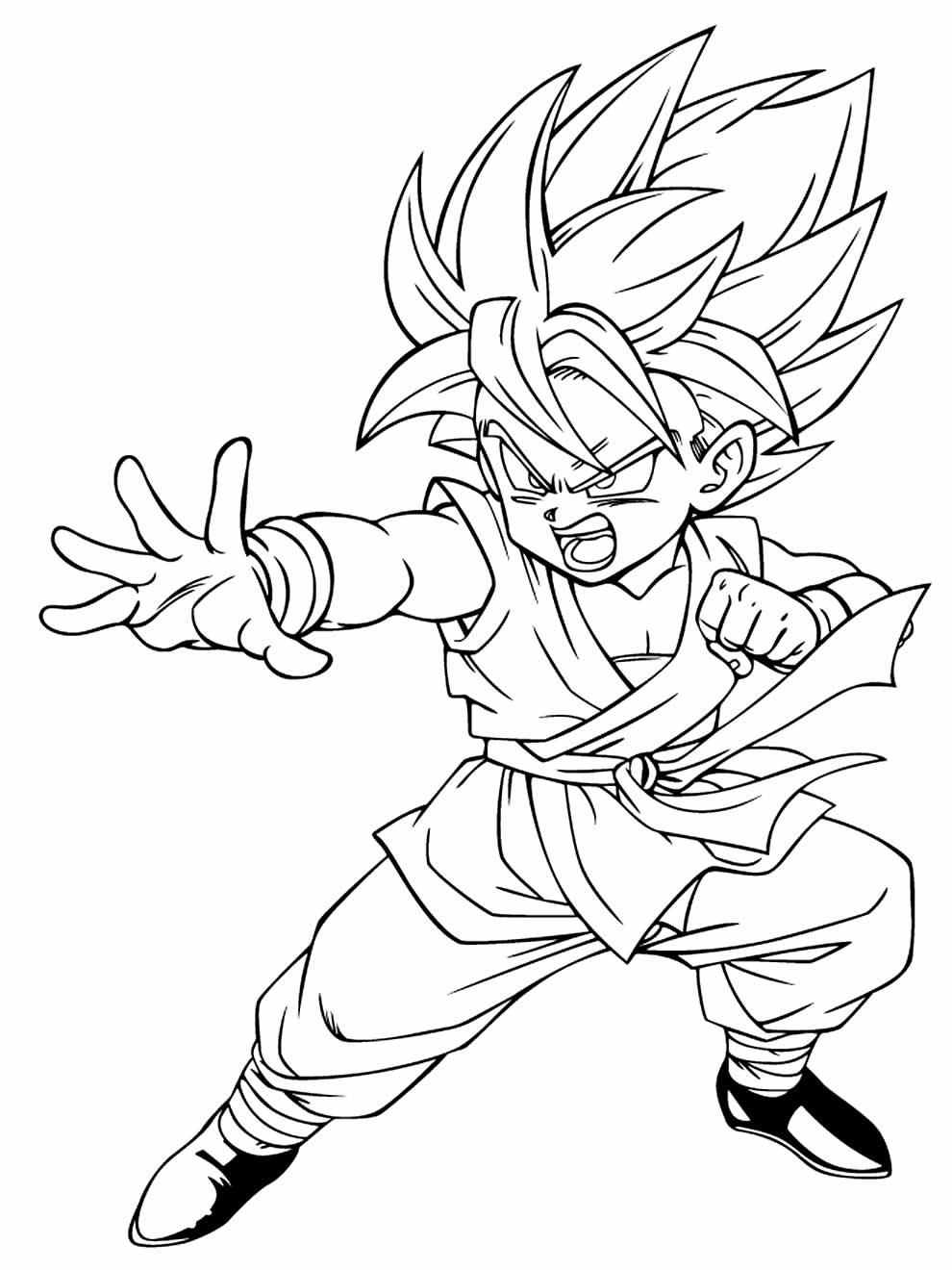 Goku para colorir - Blog Ana Giovanna