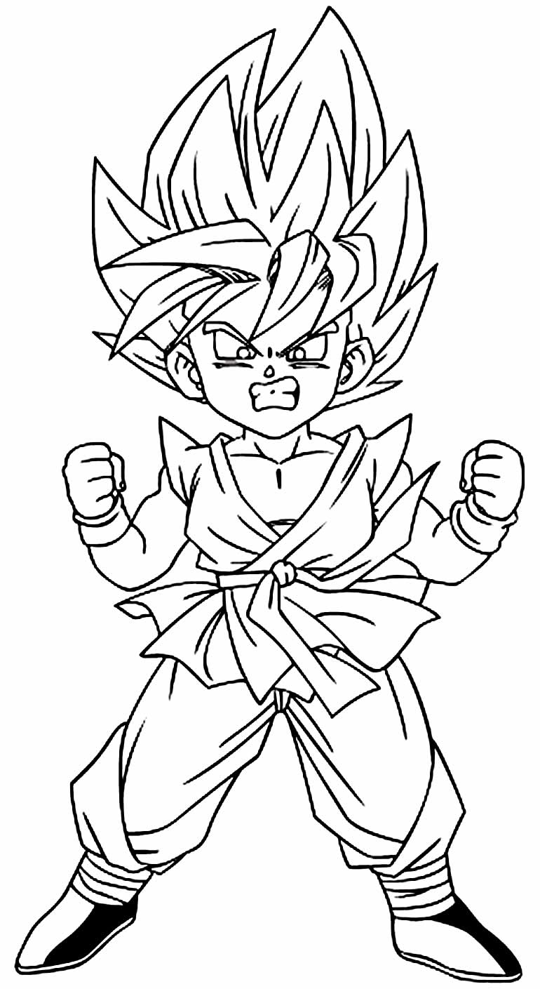 Desenho do Goku para pintar