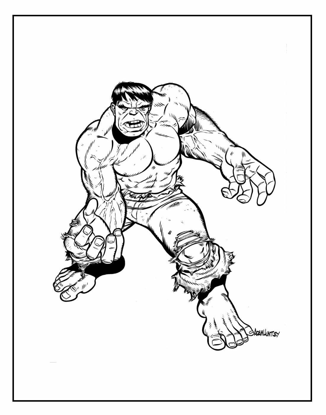 Página para pintar do Hulk