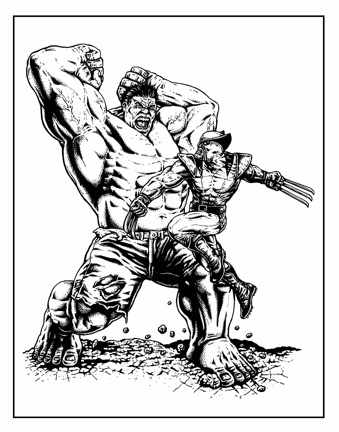 Desenho para pintar do Hulk