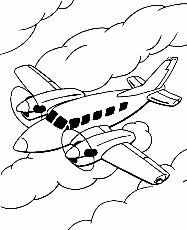 Desenho de avião para pintar