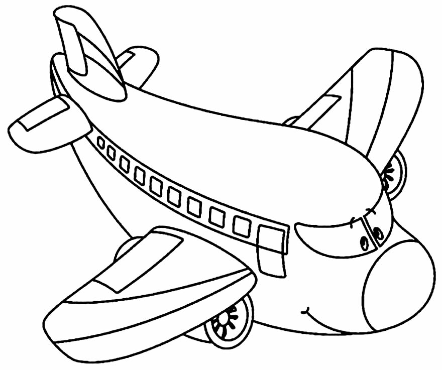 Desenho de avião para pintar