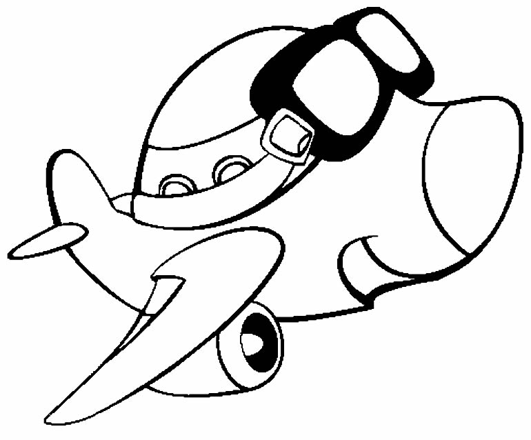 Desenho de avião para colorir