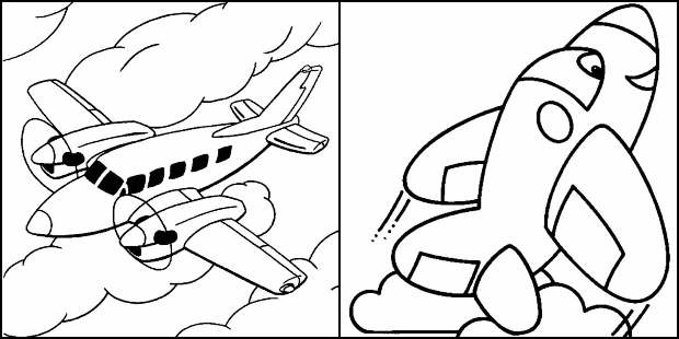 Desenhos para colorir de avião