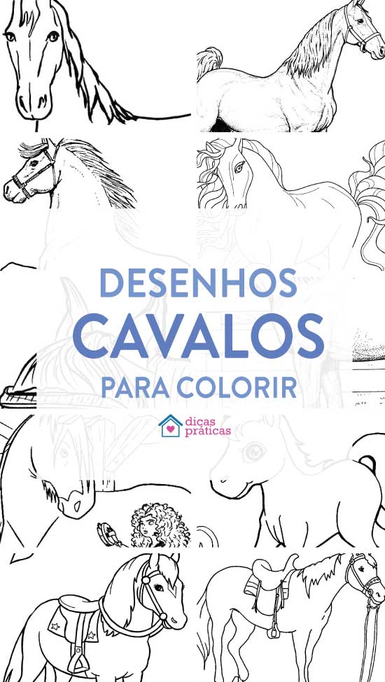 desenhos colorir pintar cavalos (4)  Cavalo desenho, Cavalos pintados,  Cavalos