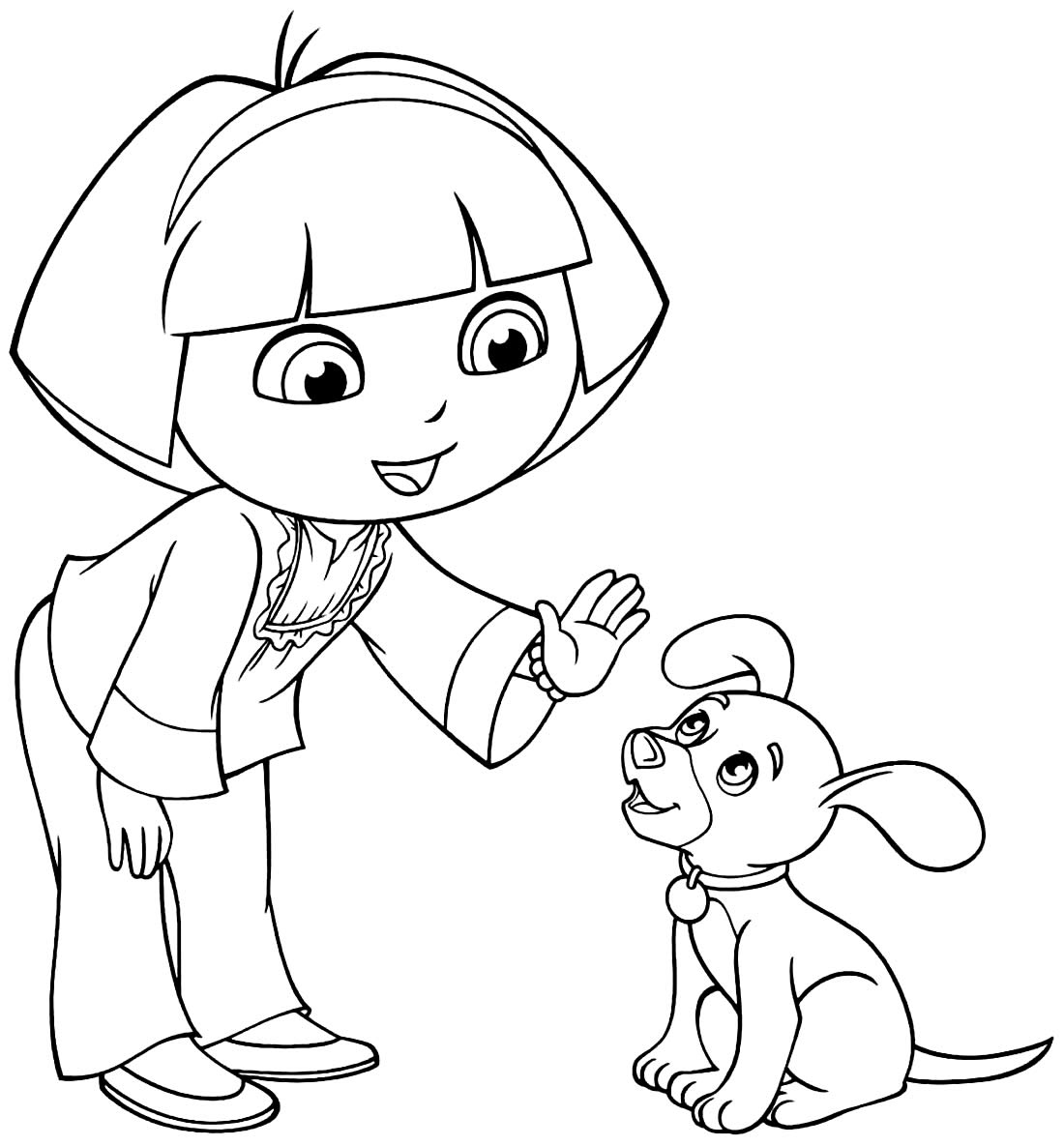 Desenho para pintar de Dora Aventureira