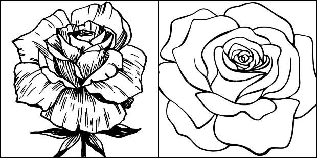 Desenhos de Rosa para colorir