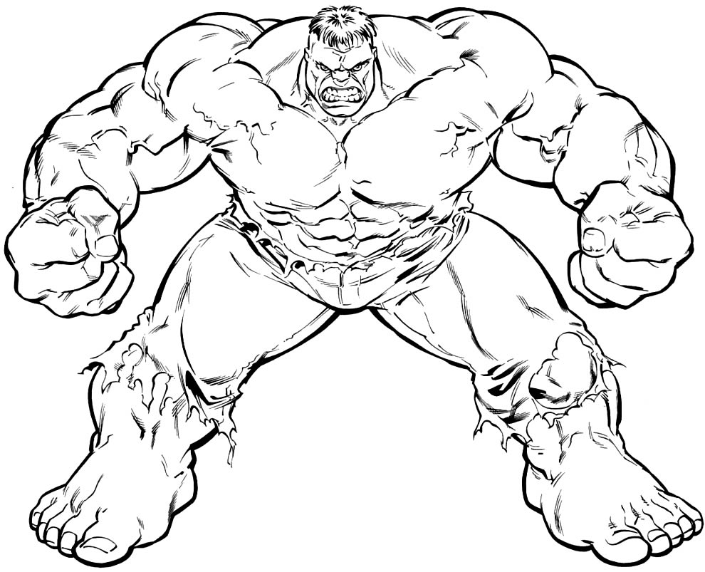 Desenho do Hulk para colorir e imprimir