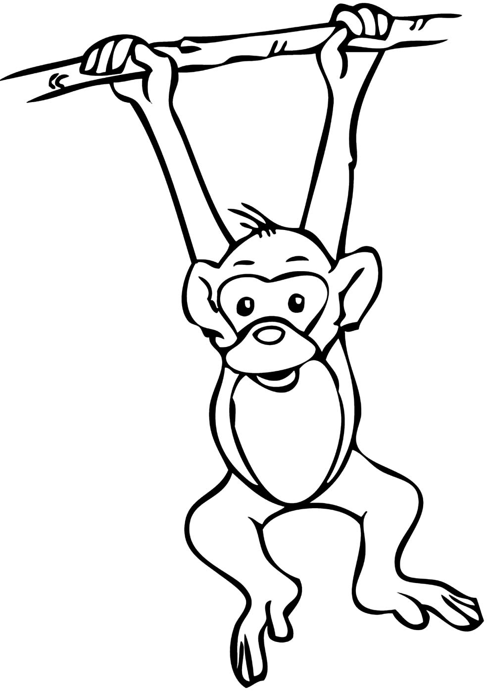 Desenho para colorir de um macaco fofo · Creative Fabrica