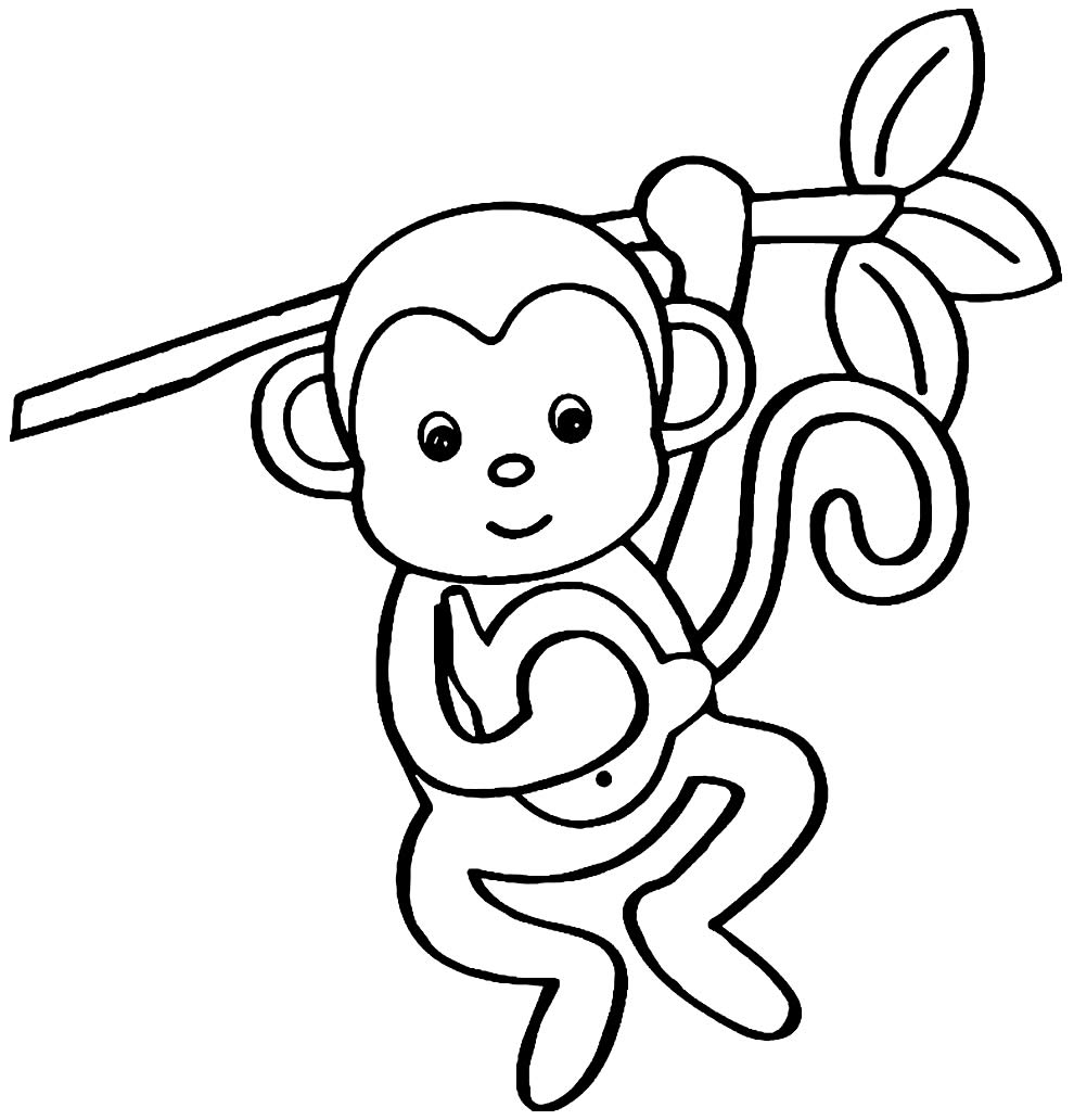 Desenho de Cara de macaco para colorir