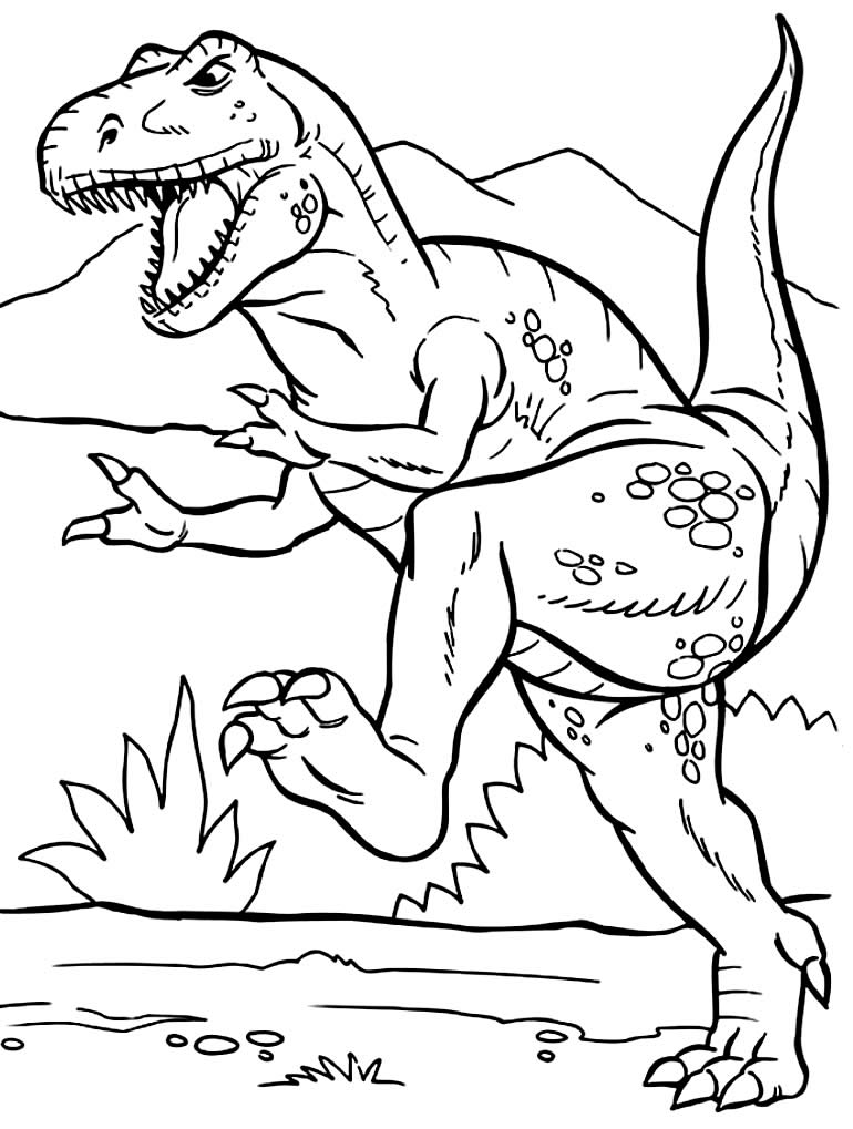 Desenho de T-Rex para pintar